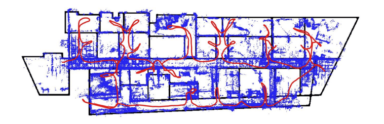 Projected point cloud aligned with the floor plan